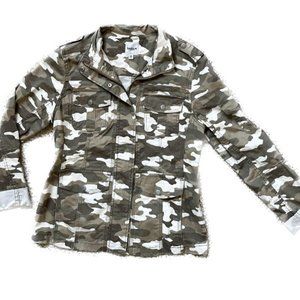 Kensie Jeans Camo Utility Jacket with Stretch - Medium